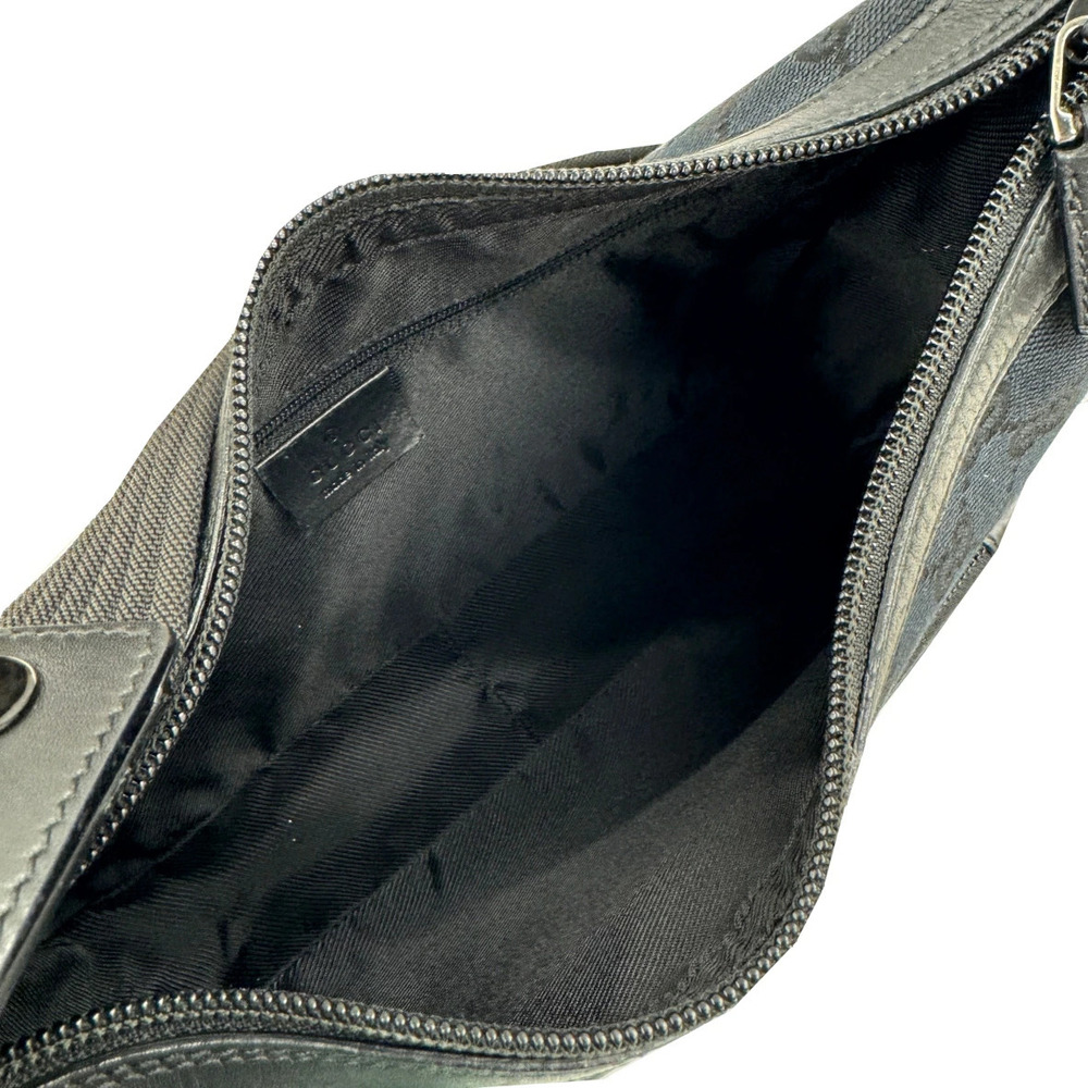 GUCCI One Shoulder Hobo Bag GG Canvas Shoulder Black - Picture 10 of 11